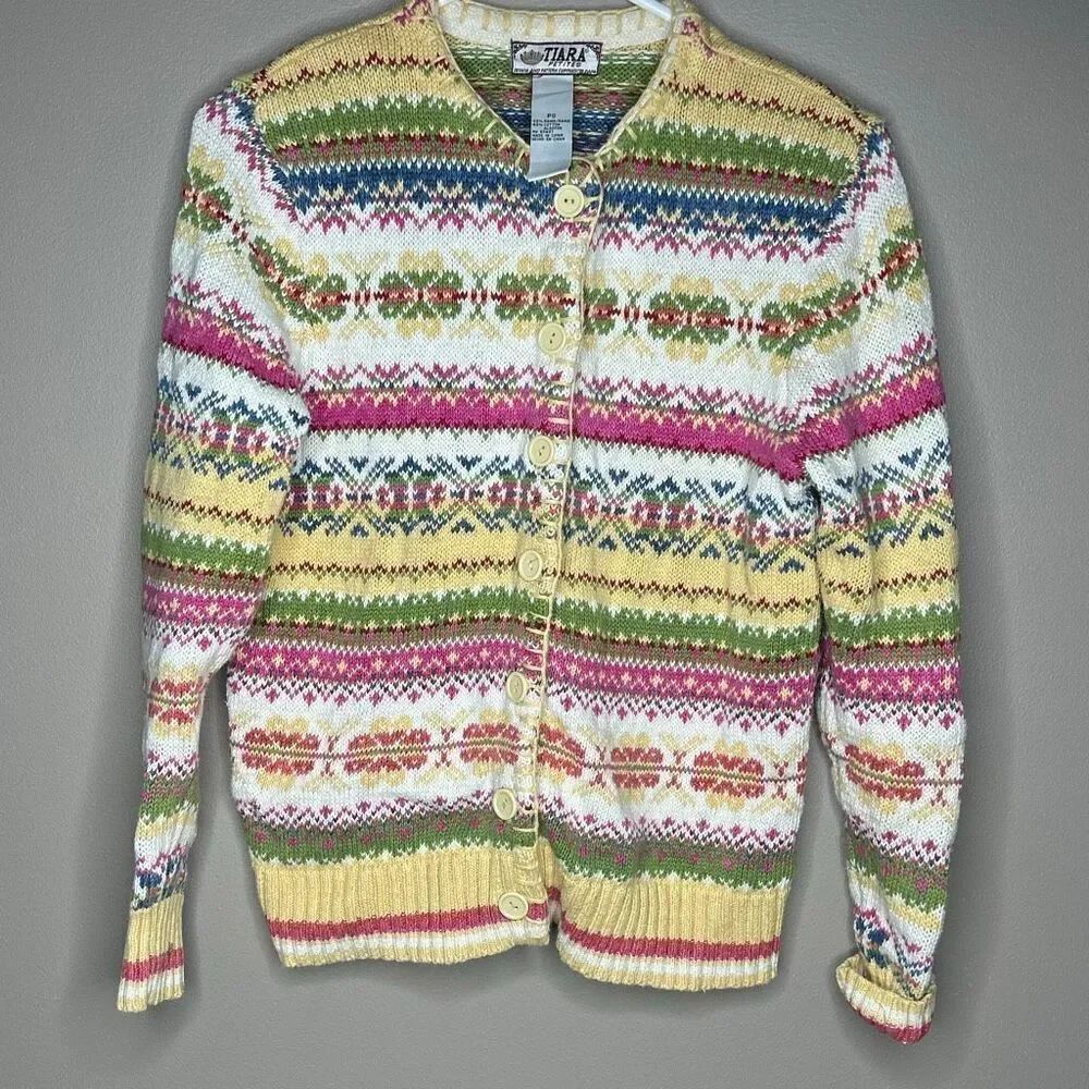 Tiara Petites Vintage Cardigan Sweater PS Small 2004